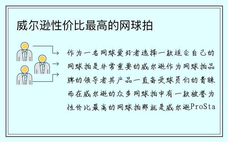 威尔逊性价比最高的网球拍