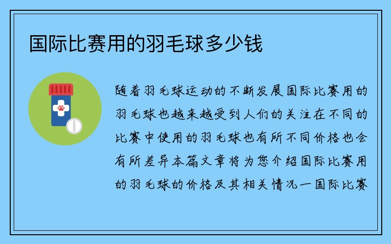 国际比赛用的羽毛球多少钱