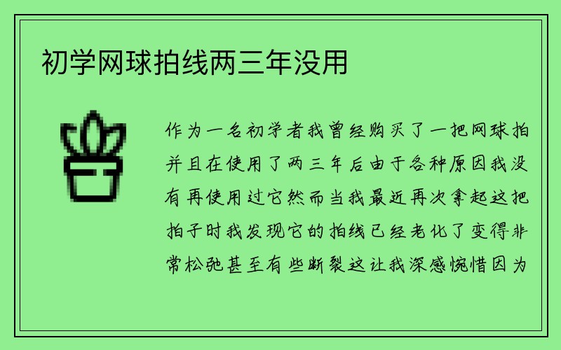 初学网球拍线两三年没用