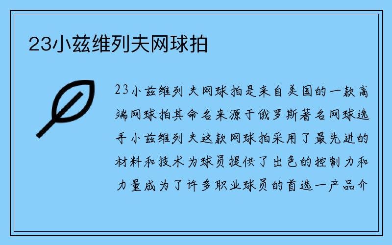 23小兹维列夫网球拍