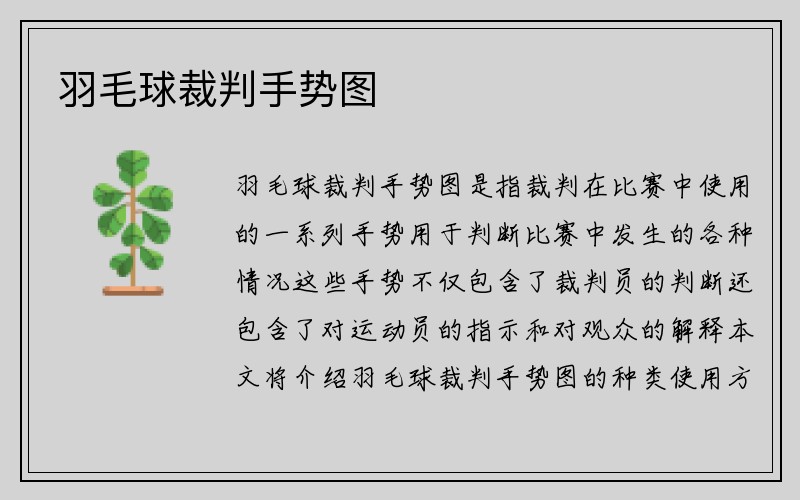 羽毛球裁判手势图