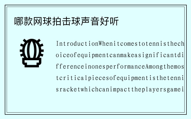 哪款网球拍击球声音好听